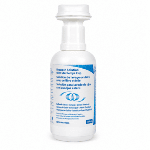 Solution de rinçage oculaire avec œillère stérile – 500 mL